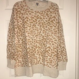 Oversized Leopard Print Sweatshirt